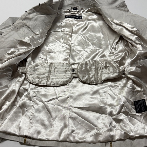 Pamela McCoy White and Gold leather Military Jacket - Picture 8 of 8